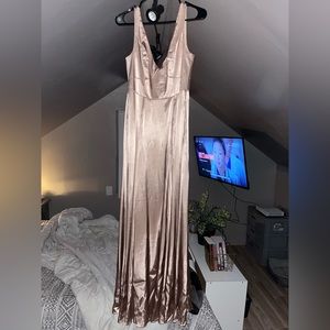 Galina Signature.Size 6 prom dress.Bought from David’s Bridal.Champagne satin